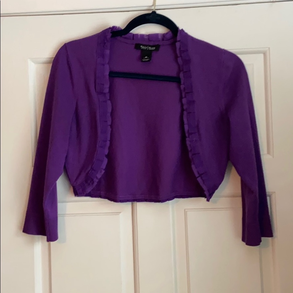 WHBM Purple Crop Cardigan